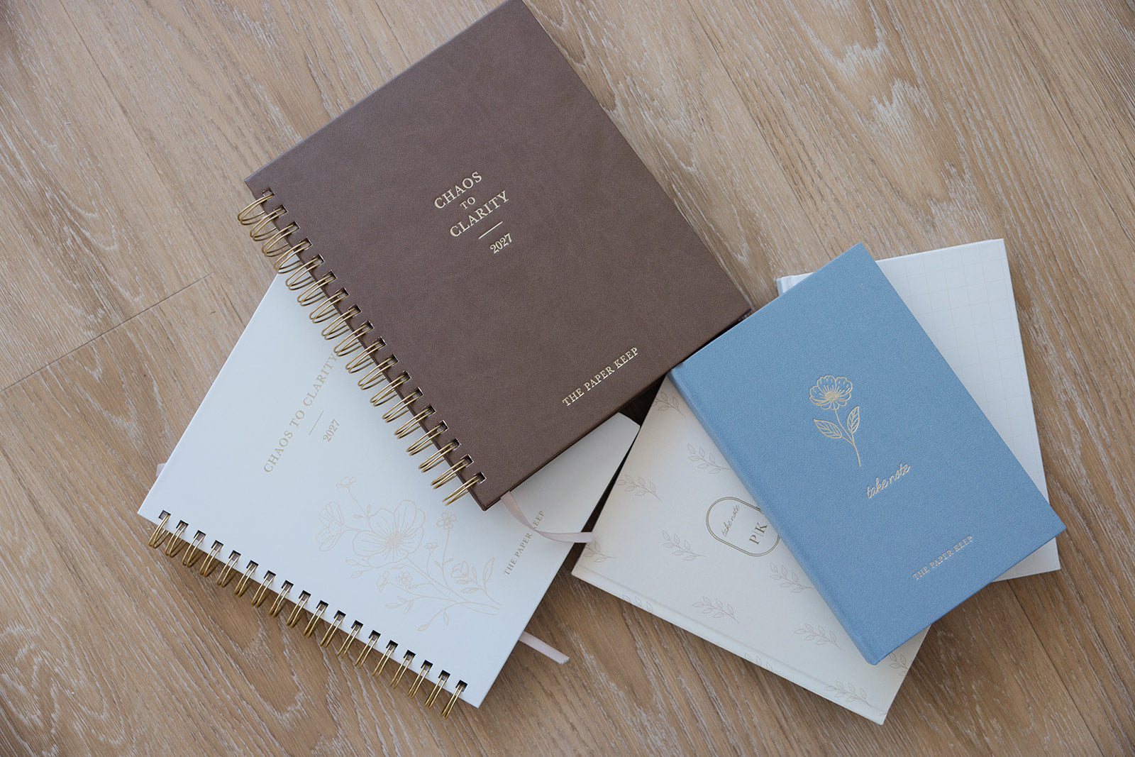 2027 organization planner in brown faux leather